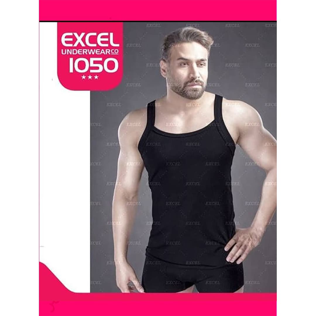 ست زیرپوش و شورت مردانه نیم پا مشکی اکسل مدل 1050 کد 11222