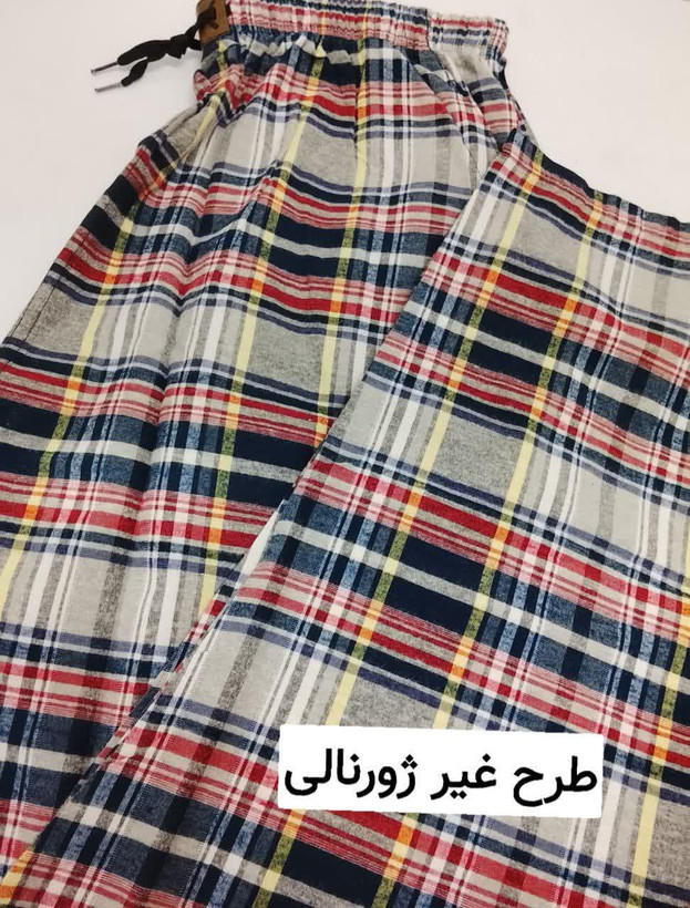 شلوار راحتی مردانه طرح چهارخانه (یاشیل - پنبه براش)