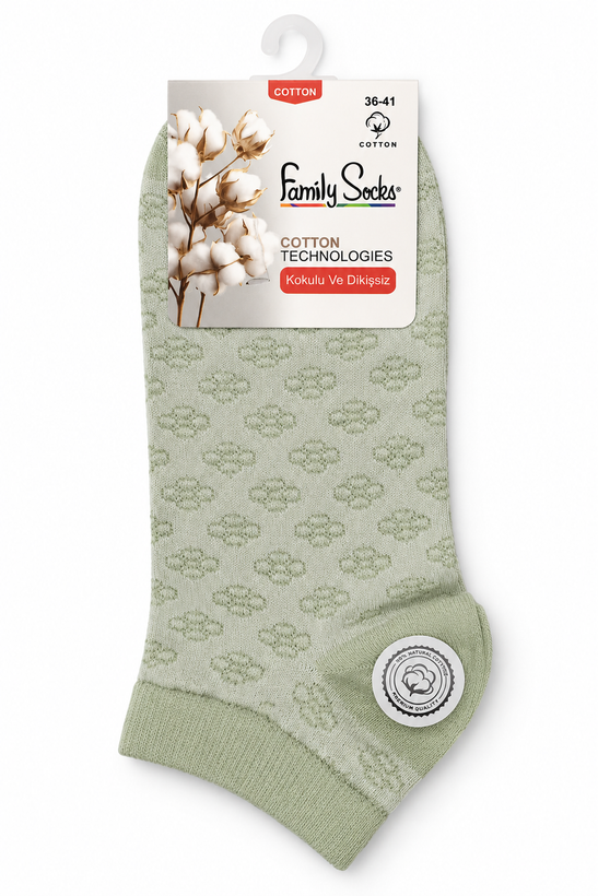 جوراب مچی زنانه پنبهای طرحدار Family Socks بدون درز و معطر