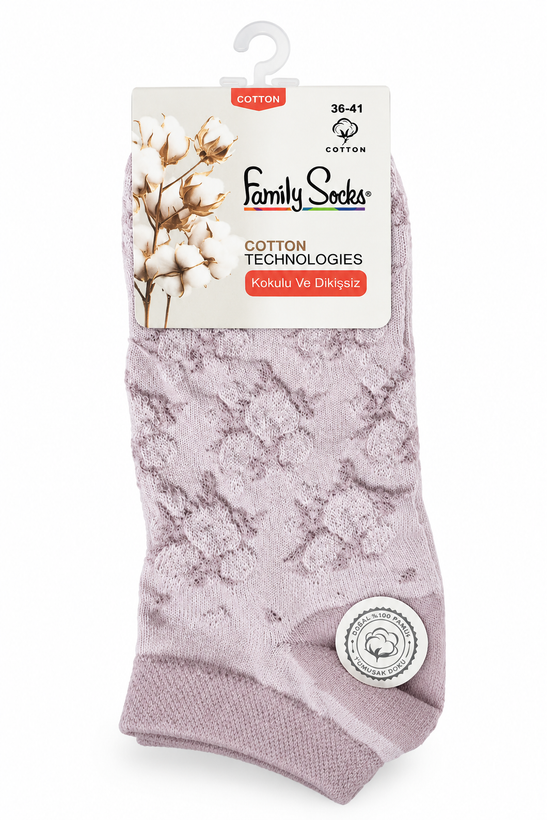 جوراب مچی زنانه پنبهای طرحدار Family Socks بدون درز و معطر