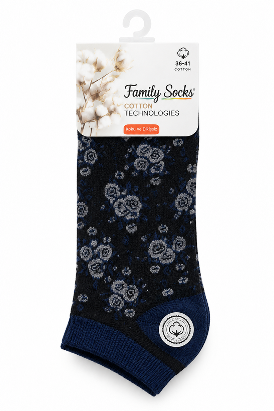 جوراب مچی زنانه پنبهای طرحدار Family Socks بدون درز و معطر