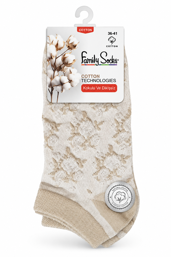 جوراب مچی زنانه پنبهای طرحدار Family Socks بدون درز و معطر