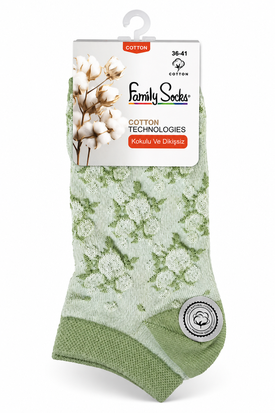 جوراب مچی زنانه پنبهای طرحدار Family Socks بدون درز و معطر
