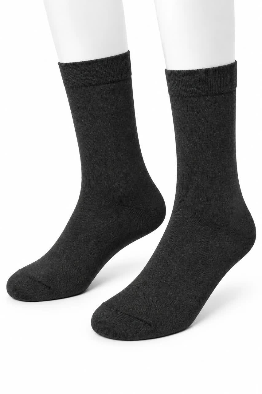 جوراب زنانه ساقدار نخی ذغالی - لطافت و راحتی در تمام فصول