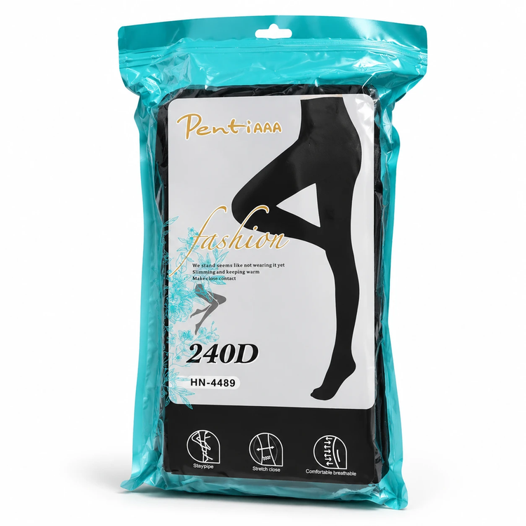 جوراب شلواری تو کرکی زنانه پنتی مدل Fashion Natural - ضخامت 240D - رنگ مشکی