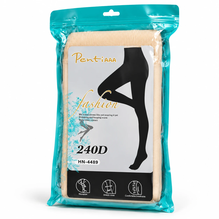 جوراب شلواری تو کرکی زنانه پنتی مدل Fashion Natural - ضخامت 240D - رنگ کرم (رنگ پا)