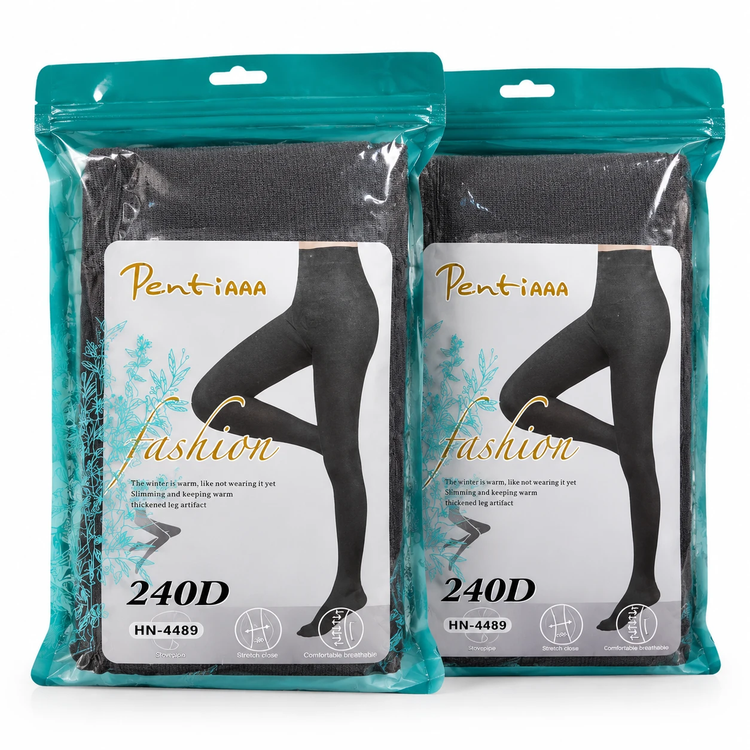 جوراب شلواری تو کرکی زنانه پنتی مدل Fashion Natural - ضخامت 240D - رنگ طوسی تیره (ذغالی)